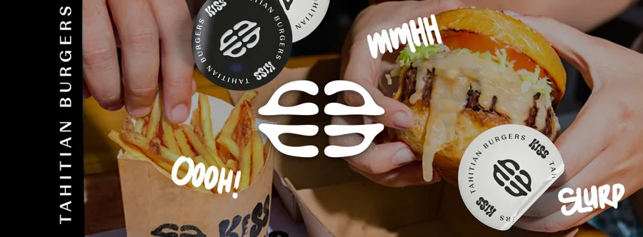 KISS Tahitian Burgers, frites de uru et patate douce coupées maison avec un burger